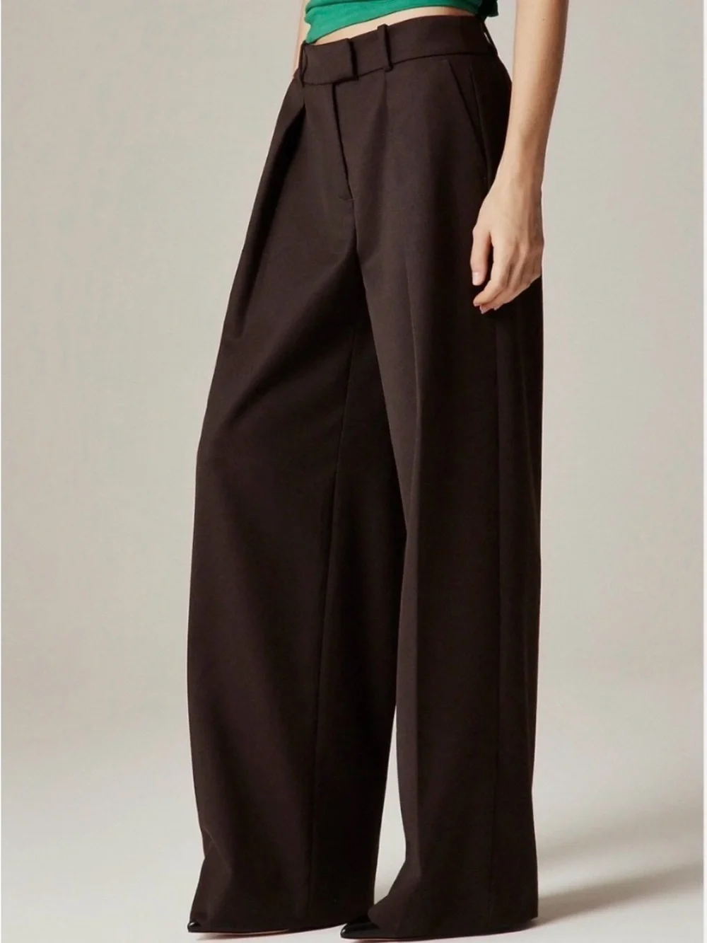 Alex Eagle for J. Crew Wide Leg Trousers in Dark Brown